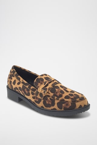 Mocassins vernis à talons - Camel