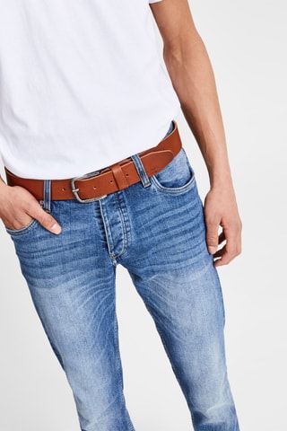 Ceinture en cuir de buffle - Marron