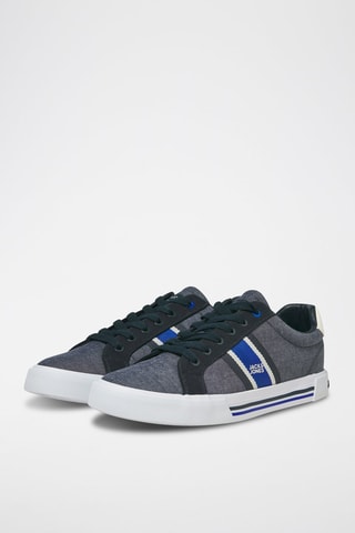 Baskets - Gris foncé chiné et bleu marine