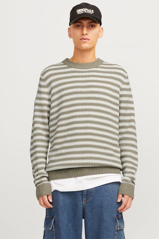 Pull - Kaki et blanc