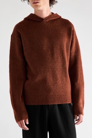 Pull relaxed à capuche - Marron