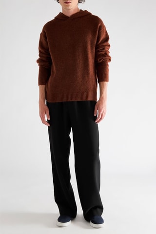 Pull relaxed à capuche - Marron