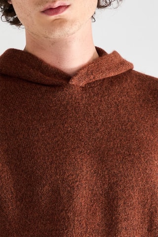 Pull relaxed à capuche - Marron