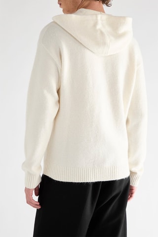 Pull relaxed à capuche - Ecru