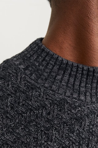 Pull relaxed - Noir chiné