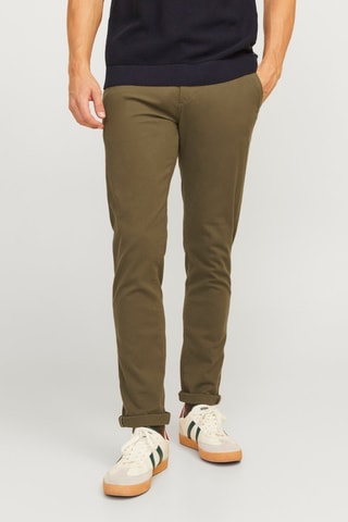 Chino en coton biologique - Vert olive