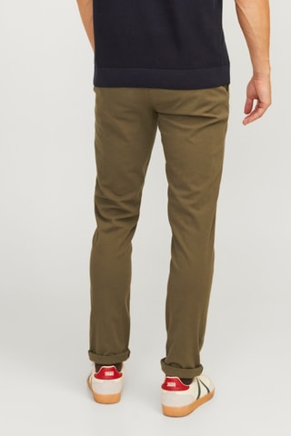 Chino en coton biologique - Vert olive
