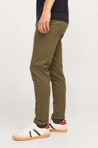 Chino en coton biologique - Vert olive