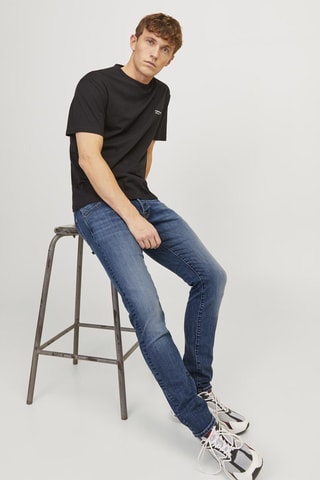 Jean slim taille basse - Bleu