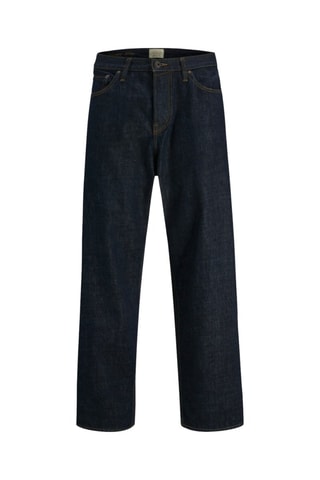 Jean baggy taille haute en coton biologique - Bleu