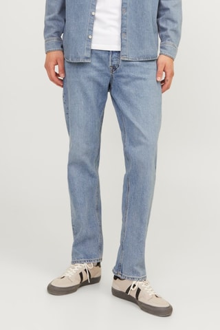 Jean relaxed taille haute en coton biologique - Ciel