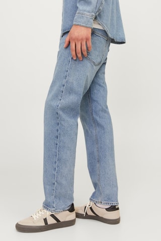 Jean relaxed taille haute en coton biologique - Ciel