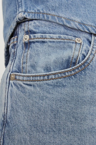 Jean relaxed taille haute en coton biologique - Ciel