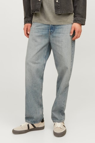 Jean loose taille haute - Ciel
