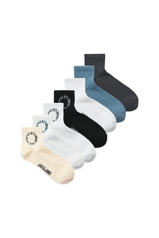 7 paires de chaussettes - Blanc et gris foncé
