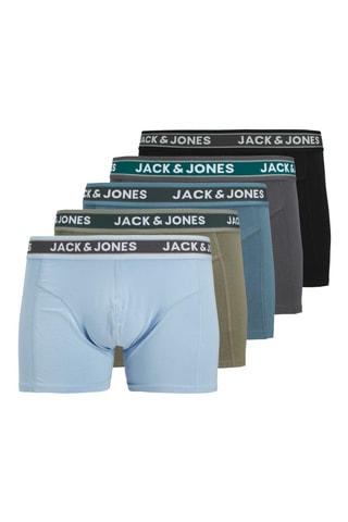 5 boxers - Gris foncé, ciel et kaki