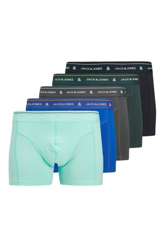5 boxers - Gris foncé, vert d’eau et bleu roi