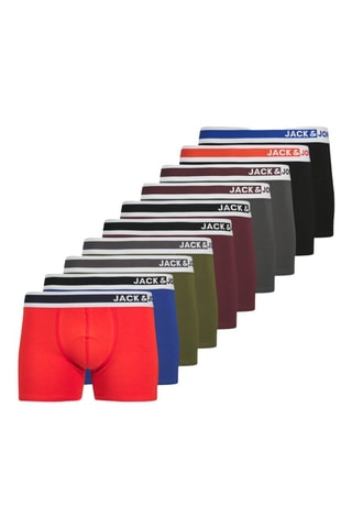 10 boxers - Rouge, bleu roi et vert olive