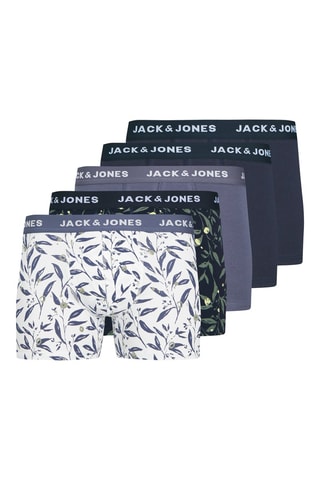 5 boxers - Bleu marine et blanc