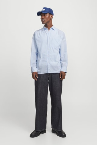 Chemise relaxed fit - Bleu clair et blanc