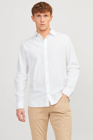 Chemise slim en lin - Blanc