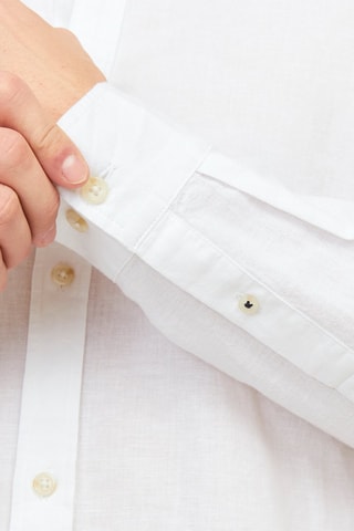 Chemise slim en lin - Blanc