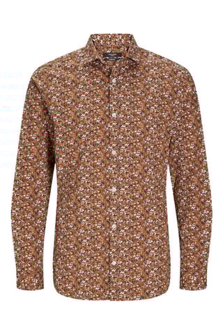 Chemise slim en coton biologique - Marron