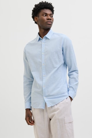 Chemise slim en lin - Ciel
