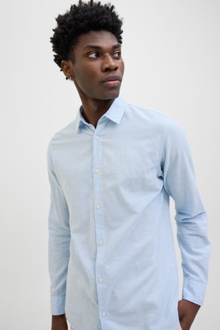 Chemise slim en lin - Ciel