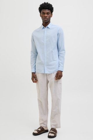 Chemise slim en lin - Ciel