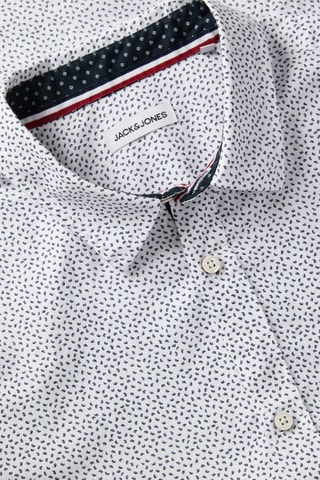 Chemise slim - Blanc et bleu marine