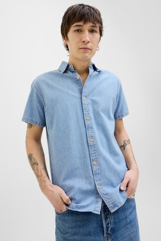 Chemise slim en jean - Bleu
