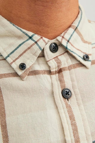 Chemise comfort - Ecru et marron