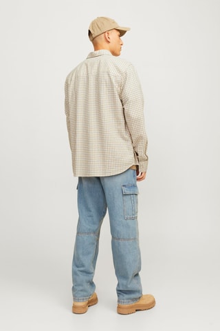 Chemise relaxed - Beige et blanc
