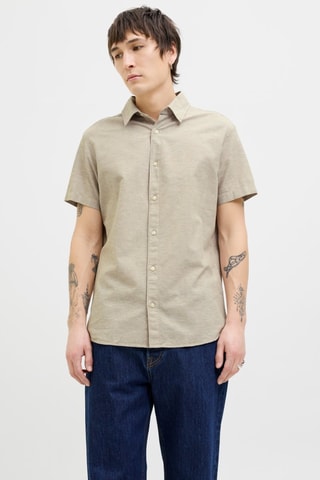 Chemise en lin - Beige chiné