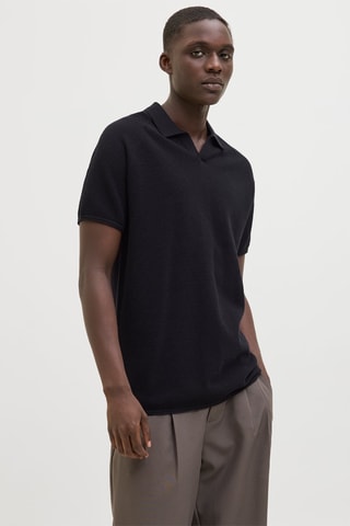 Polo regular en coton biologique - Noir