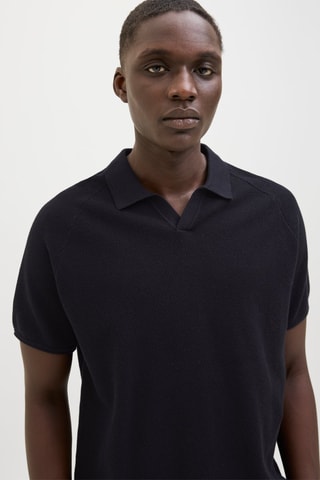Polo regular en coton biologique - Noir