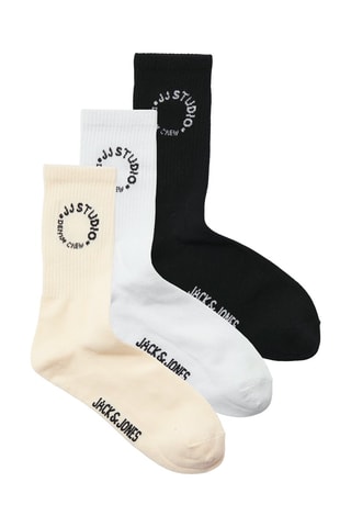 3 paires de chaussettes - Beige clair et blanc