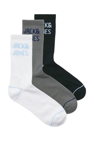 3 paires de chaussettes - Gris chiné, blanc et noir