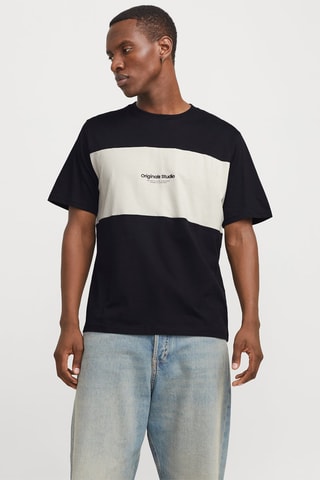 T-shirt relaxed - Noir et blanc
