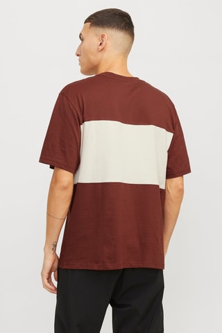 T-shirt relaxed - Marron et blanc