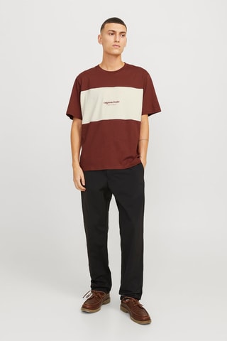 T-shirt relaxed - Marron et blanc