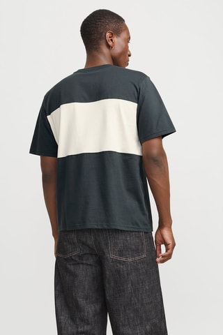 T-shirt relaxed - Gris et blanc