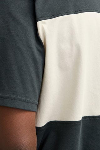 T-shirt relaxed - Gris et blanc