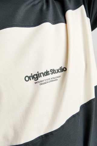 T-shirt relaxed - Gris et blanc
