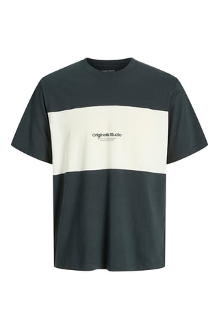T-shirt relaxed - Gris et blanc