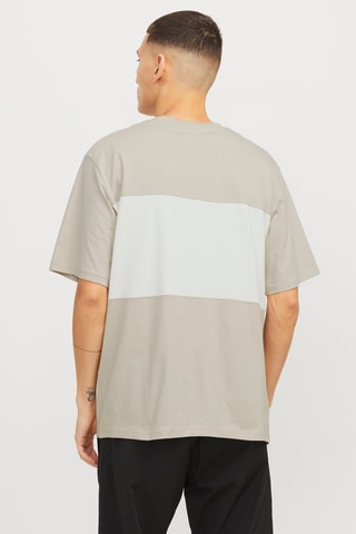 T-shirt relaxed - Ecru et blanc