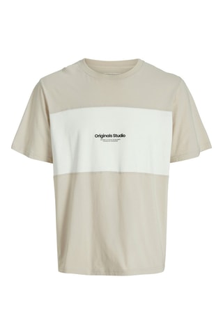 T-shirt relaxed - Ecru et blanc