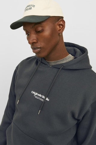 Sweat relaxed à capuche - Gris foncé