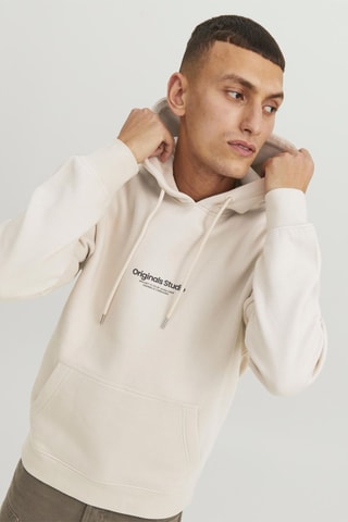 Sweat relaxed à capuche - Ecru